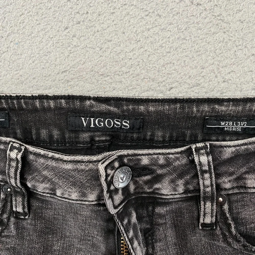 Vigoss Denim Shorts Womens 28 Cutoff‎ Mid Rise Stretchy Gray Denim 3.5 Inch
